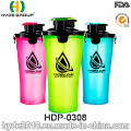 Portable Kunststoff BPA frei PP-Shaker-Flasche, Kunststoff-Protein-Pulver-Shaker-Flasche (HDP-0308)